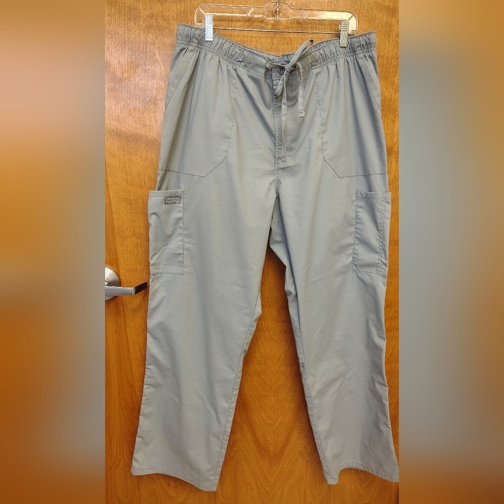 Cherokee Workwear Original Men's Gray Cargo Pants With Zipper Fly